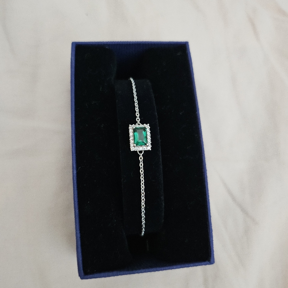 Swarovski Angelic Rectangular Green Adjustable Bracelet